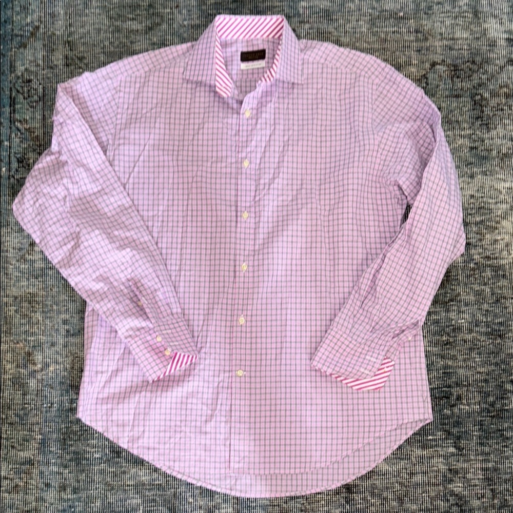 Men's Pink Checkered Button Down Dress Shirt ✨Like New✨